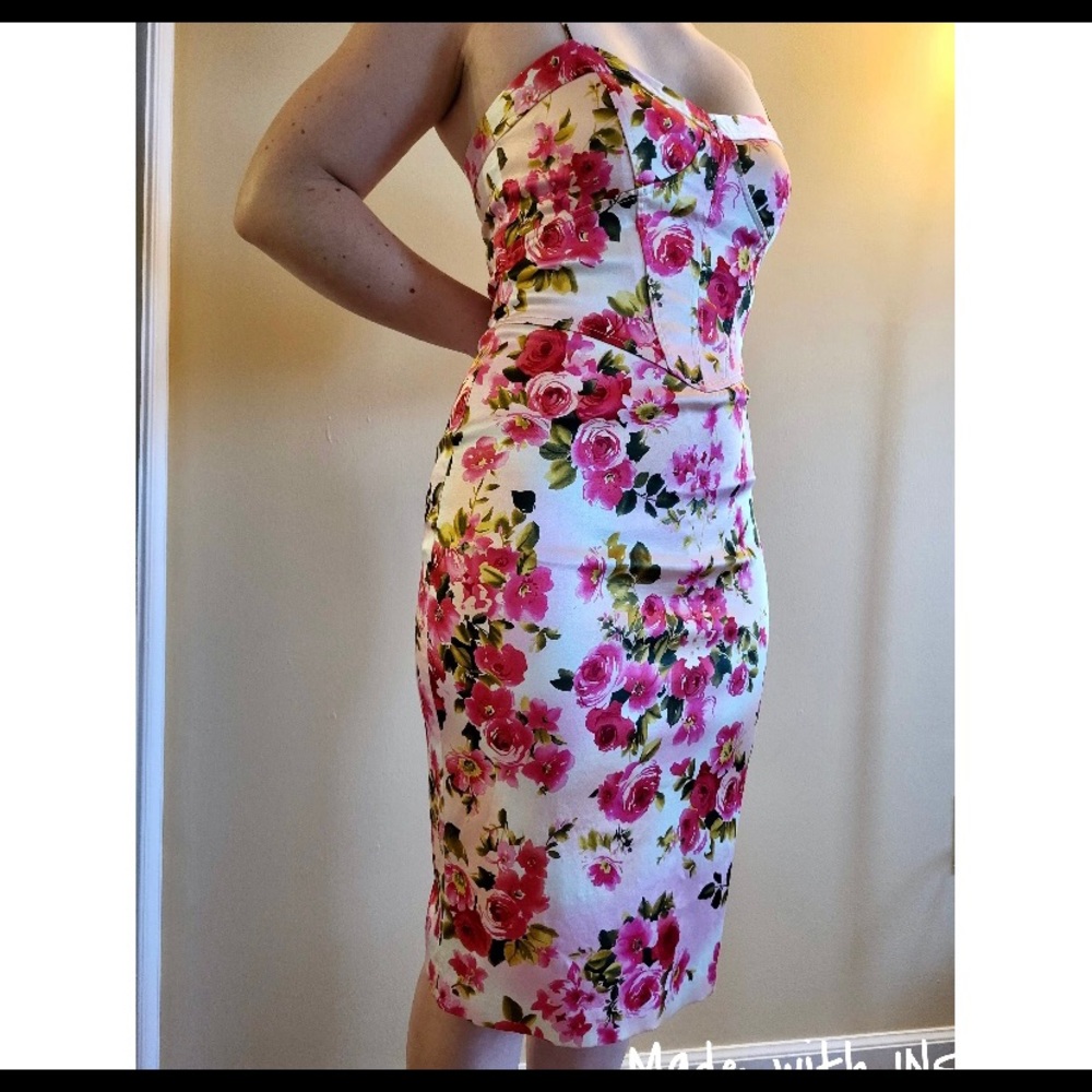 Floral formal dress, wedding guest dress, size 6 medium